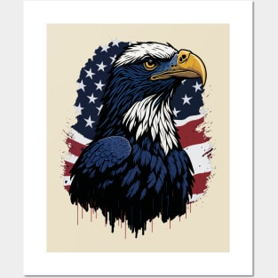 Funny 4th Of July American Flag Patriotic Eagle USA Posters and Art